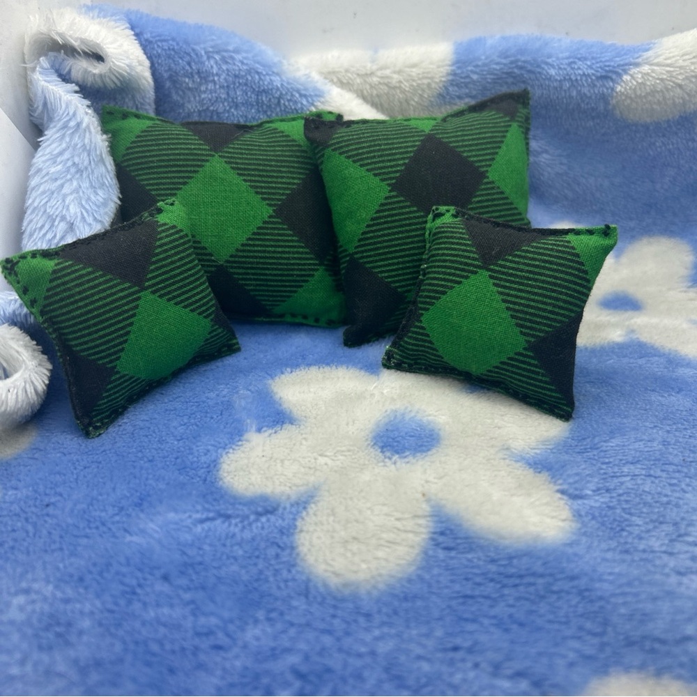 Green and Black Plaid Throw Pillows